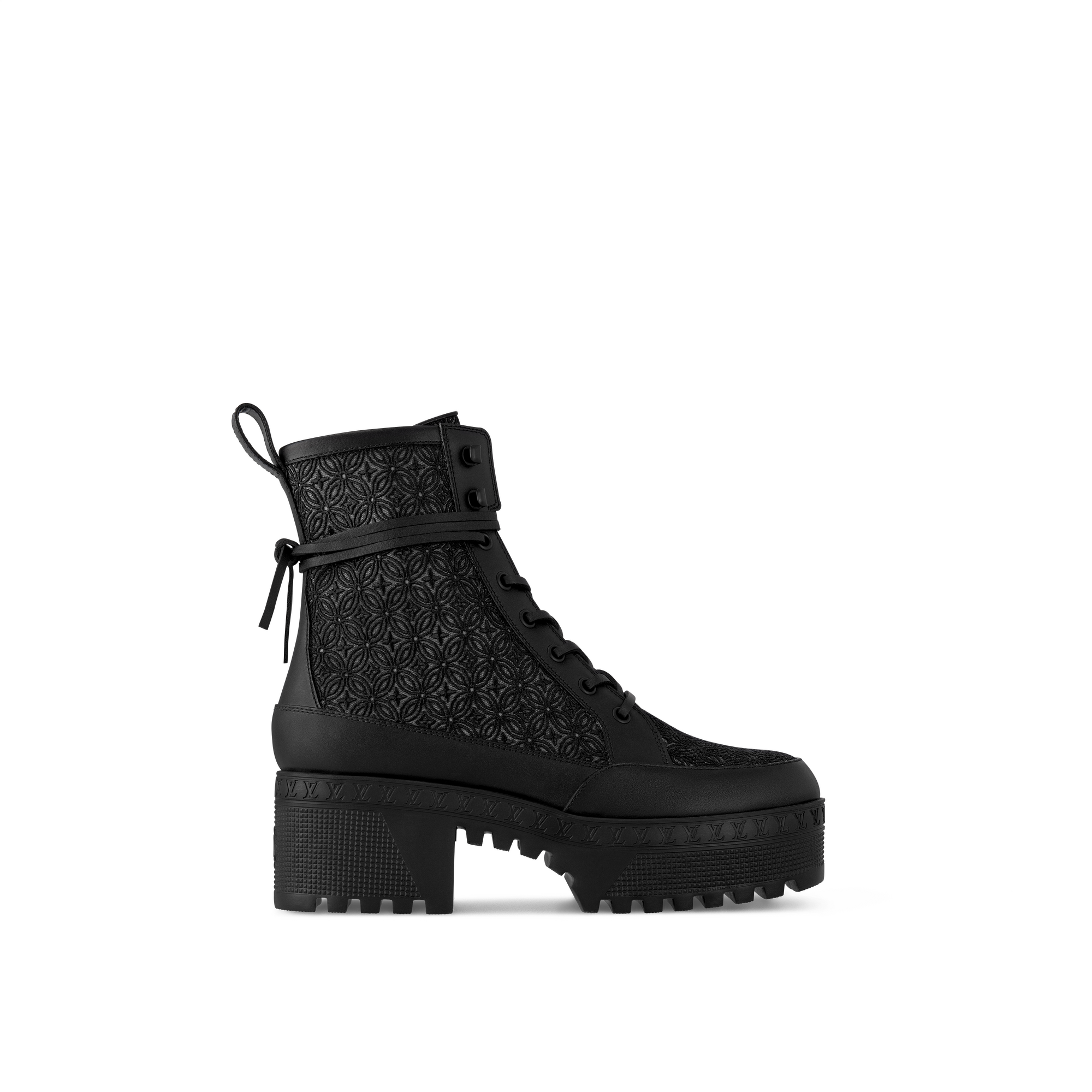 Louis vuitton black boots white laces on sale